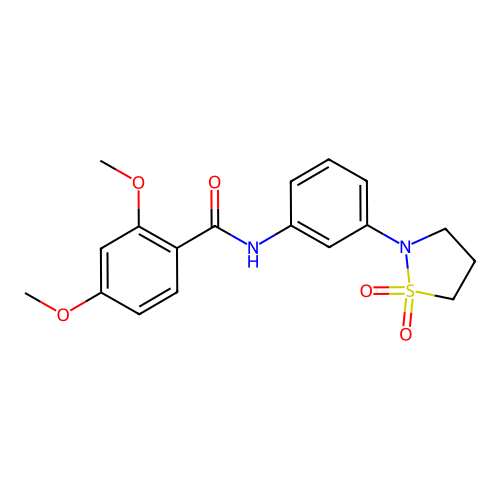 N-(3-(1,1-dioxidoisothiazolidin-2-yl)phenyl)-2,4-dimethoxybenzamide structure