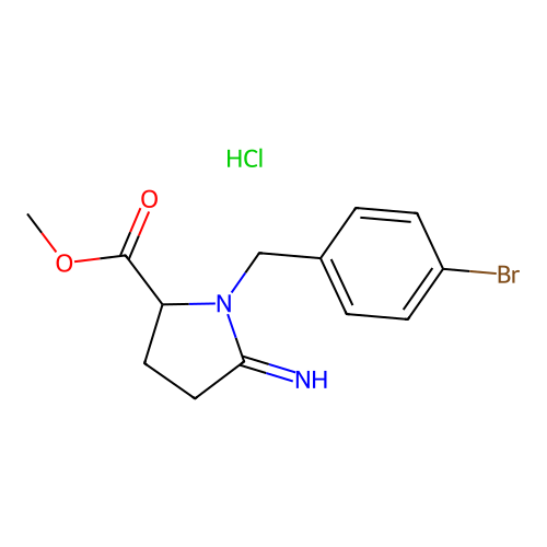1-(p-Bromobenzyl)-5-imino-2-pyrrolidinecarboxylic acid methyl ester hydrochloride structure