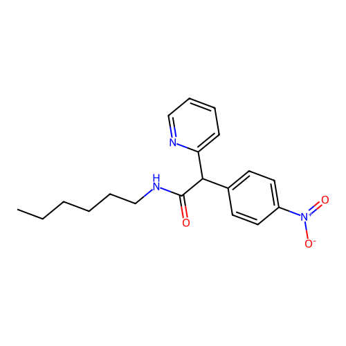 N-hexyl-2-(4-nitrophenyl)-2-pyridin-2-ylacetamide structure