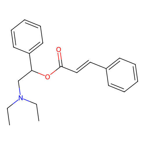 Cinnamic acid, alpha-((diethylamino)methyl)benzyl ester structure