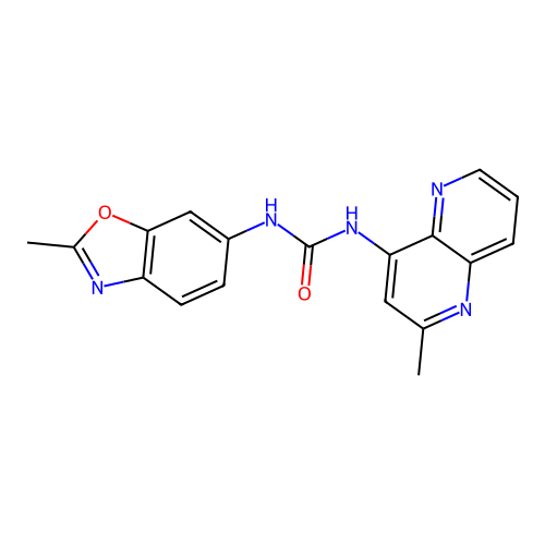 1-(2-Methyl-1,5-naphthyridin-4-yl)-3-(2-methylbenzo[d]oxazol-6-yl)urea structure
