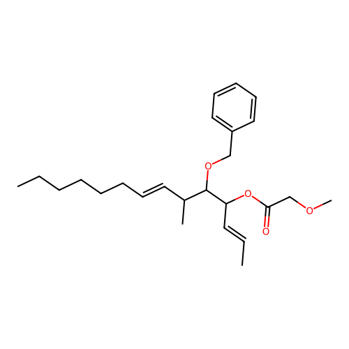 Aceteic acid, methoxy-, 3-methyl-2-(phenylmethoxy)-1-(1-propenyl)-4-undecenyl ester, (1R*(E),2R*,3R*,4E)- structure