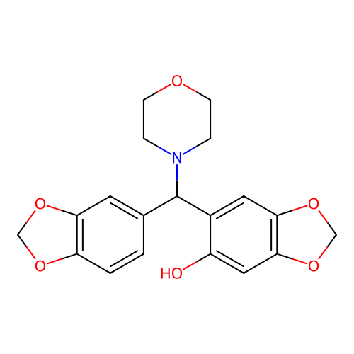 6-[1,3-Benzodioxol-5-yl(morpholin-4-yl)methyl]-1,3-benzodioxol-5-ol structure