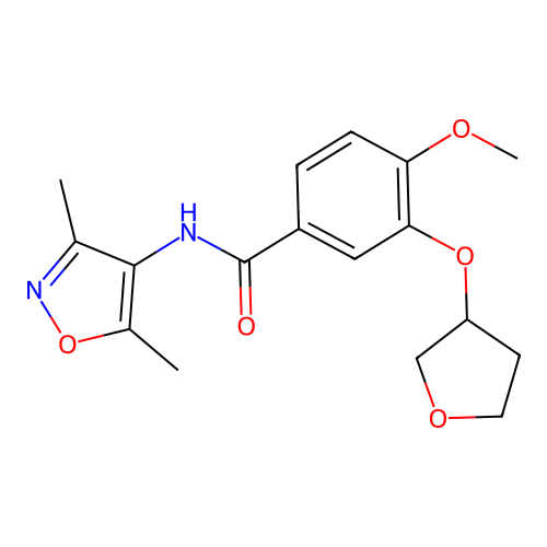 Benzamide, N-(3,5-dimethyl-4-isoxazolyl)-4-methoxy-3-[(tetrahydro-3-furanyl)oxy]- structure