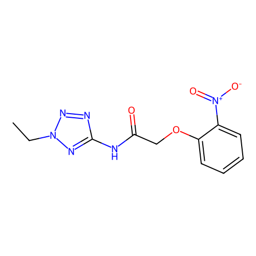N-(2-ethyl-2H-tetrazol-5-yl)-2-(2-nitrophenoxy)acetamide structure