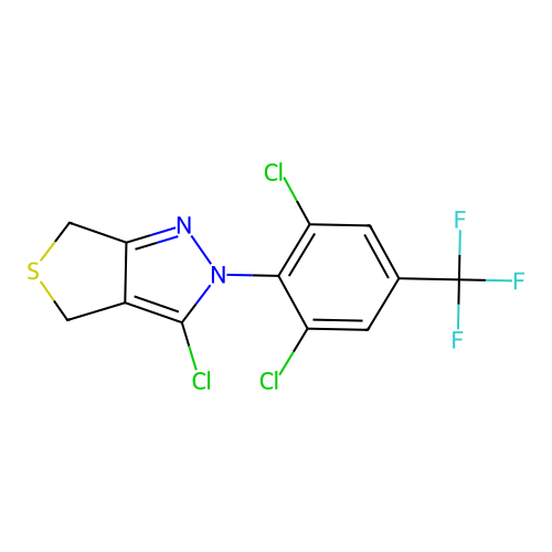 3-chloro-2-[2,6-dichloro-4-(trifluoromethyl)phenyl]-4,6-dihydrothieno[3,4-c]pyrazole structure