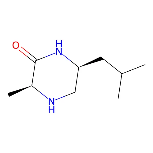 (3S,6S)-3-甲基-6-(2-甲基丙基)哌嗪-2-酮 structure