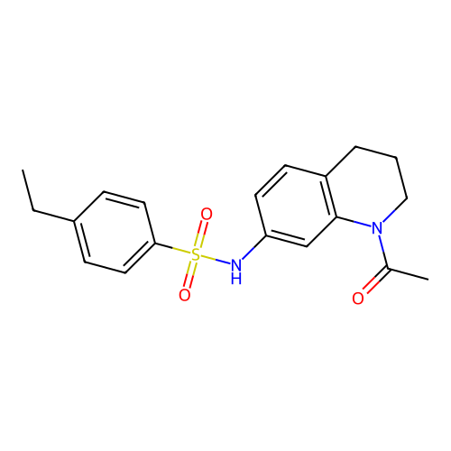 N-(1-acetyl-3,4-dihydro-2H-quinolin-7-yl)-4-ethylbenzenesulfonamide structure