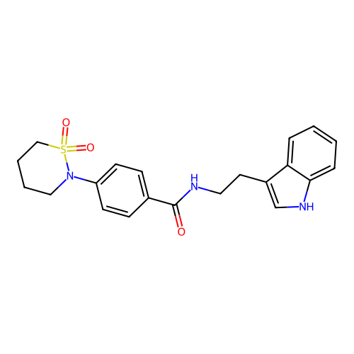 4-(1,1-dioxothiazinan-2-yl)-N-[2-(1H-indol-3-yl)ethyl]benzamide structure