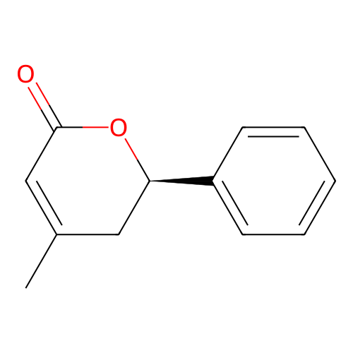 (2R)-4-methyl-2-phenyl-2,3-dihydropyran-6-one structure
