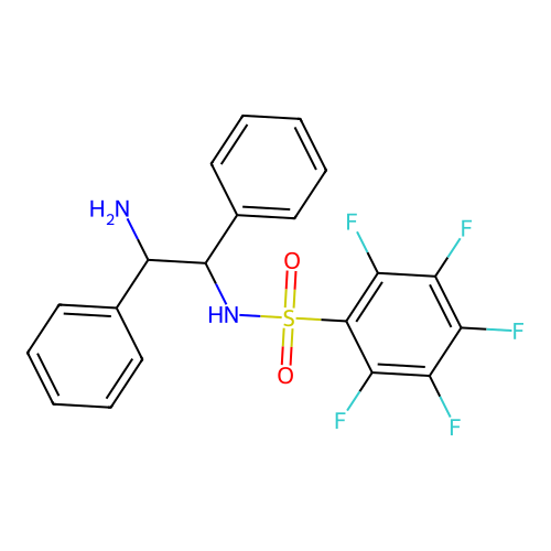 N-(2-amino-1,2-diphenyl-ethyl)-2,3,4,5,6-pentafluoro-benzenesulfonamide structure