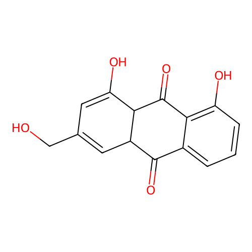 1,8-Dihydroxy-3-(hydroxymethyl)-4a,9a-dihydroanthracene-9,10-dione structure