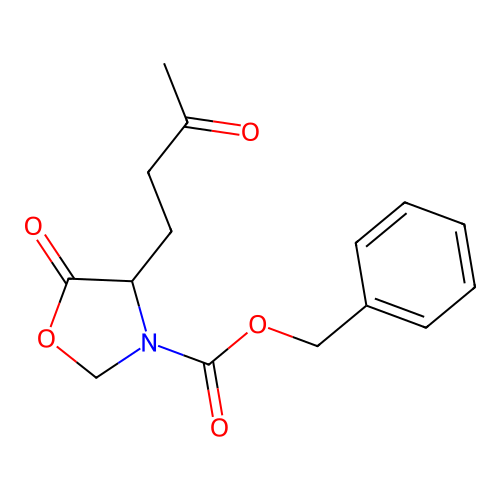Benzyl 5-oxo-4-(3-oxobutyl)-1,3-oxazolidine-3-carboxylate structure