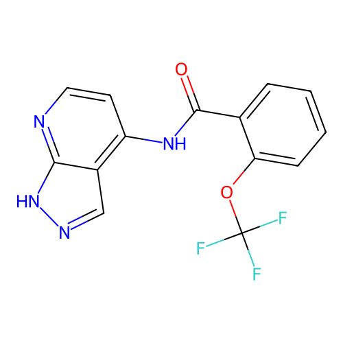N-(1H-pyrazolo[3,4-b]pyridin-4-yl)-2-(trifluoromethoxy)benzamide structure