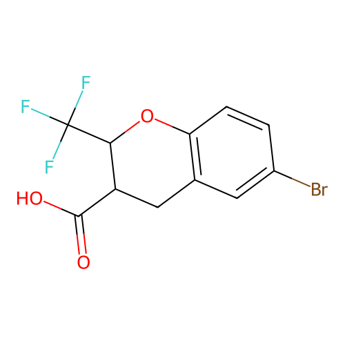 6-Bromo-2-(trifluoromethyl)-3,4-dihydro-2H-1-benzopyran-3-carboxylic acid structure