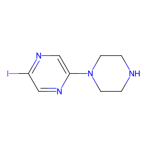 2-Iodo-5-piperazin-1-ylpyrazine structure