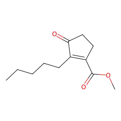 Methyl 3-oxo-2-pentyl-1-cyclopentene-1-carboxylate structure