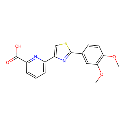 6-(2-(3,4-Dimethoxyphenyl)thiazol-4-yl)picolinic acid structure