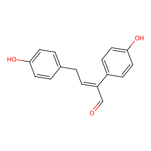 (e)-2,4-Bis(p-hydroxyphenyl)-2-butenal structure