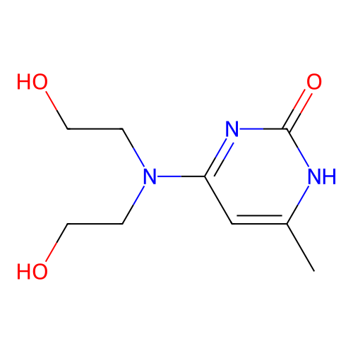4-[Bis(2-hydroxyethyl)amino]-6-methylpyrimidin-2-ol structure