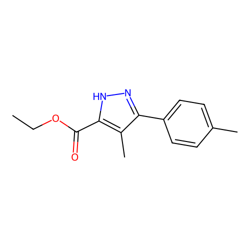 ethyl 4-methyl-5-(4-methylphenyl)-1H-pyrazole-3-carboxylate structure