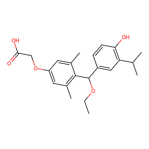 2-[4-[ethoxy-(4-hydroxy-3-propan-2-yl-phenyl)methyl]-3,5-dimethyl-phenoxy]acetic Acid structure