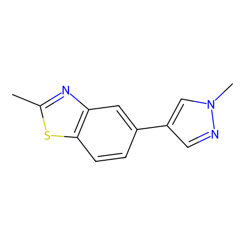 2-Methyl-5-(1-methyl-1H-pyrazol-4-yl)benzothiazole structure