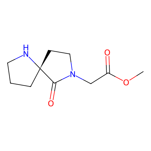 Methyl (5R)-6-oxo-1,7-diazaspiro[4.4]nonane-7-acetate structure