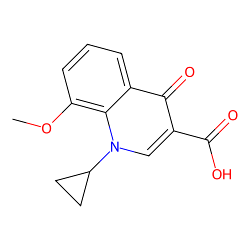 1-Cyclopropyl-8-methoxy-4-oxoquinoline-3-carboxylic acid structure