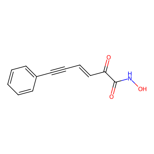 (3E)-N-Hydroxy-2-oxo-6-phenyl-3-hexen-5-ynamide structure