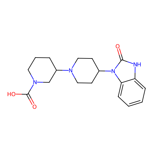 3-[4-(2-oxo-3H-benzoimidazol-1-yl)-1-piperidyl]piperidine-1-carboxylic Acid structure