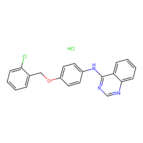 N-[4-[(2-chlorophenyl)methoxy]phenyl]quinazolin-4-amine Hydrochloride structure