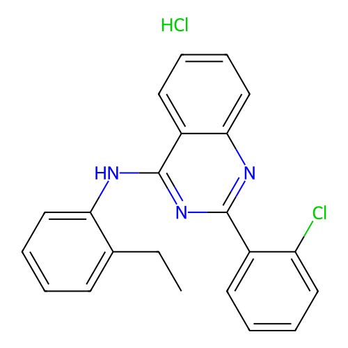 2-(2-chlorophenyl)-N-(2-ethylphenyl)quinazolin-4-amine Hydrochloride structure