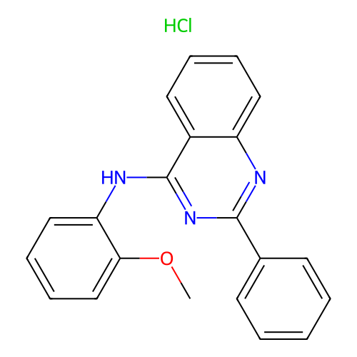 N-(2-methoxyphenyl)-2-phenylquinazolin-4-amine hydrochloride structure