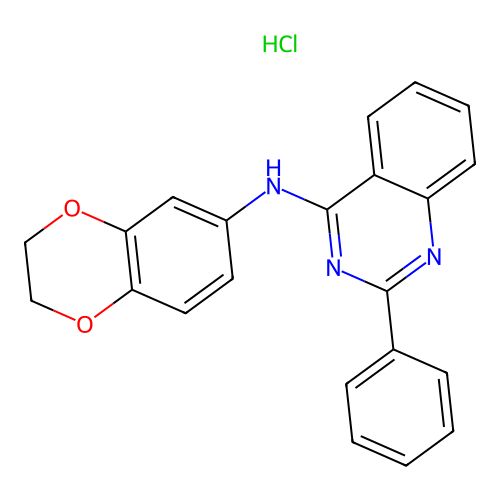 2H,3H-benzo[3,4-e]1,4-dioxan-6-yl(2-phenylquinazolin-4-yl)amine, chloride structure