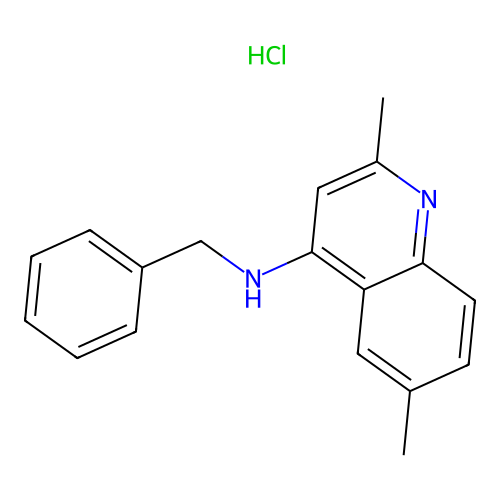 N-benzyl-2,6-dimethylquinolin-4-amine hydrochloride structure