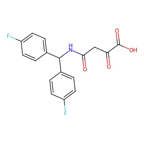 4-[Bis(4-fluorophenyl)methylamino]-2,4-dioxobutanoic acid structure