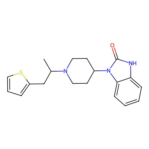 1-(1-(1-(thiophen-2-yl)propan-2-yl)piperidin-4-yl)-1H-benzo[d]imidazol-2(3H)-one structure