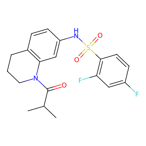 2,4-difluoro-N-(1-isobutyryl-1,2,3,4-tetrahydroquinolin-7-yl)benzenesulfonamide structure