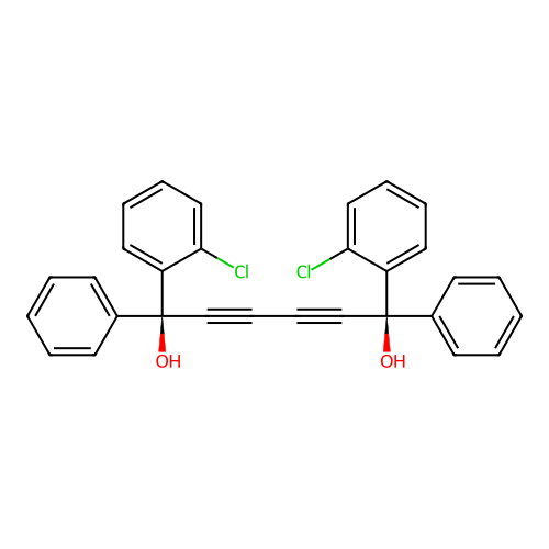 Rel-(1R,6S)-1,6-bis(2-chlorophenyl)-1,6-diphenylhexa-2,4-diyne-1,6-diol structure