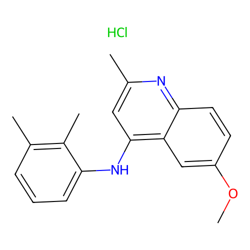 N-(2,3-dimethylphenyl)-6-methoxy-2-methylquinolin-4-amine hydrochloride structure