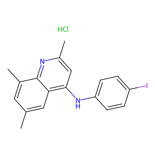 N-(4-iodophenyl)-2,6,8-trimethylquinolin-4-amine hydrochloride structure