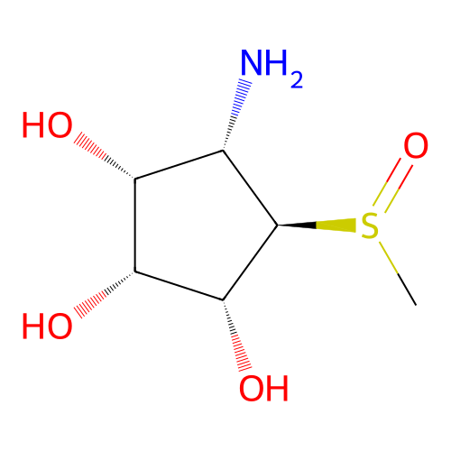(1R,2R,3R,4S,5R)-4-amino-5-methylsulfinylcyclopentane-1,2,3-triol structure