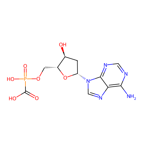 2'-deoxyadenosine 5'-(hydroxycarbonyl)phosphonate structure