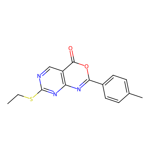 7-Ethylsulfanyl-2-(4-methylphenyl)pyrimido[4,5-d][1,3]oxazin-4-one structure