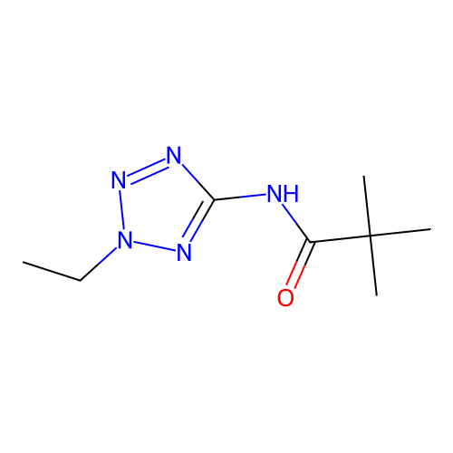 N-(2-ethyl-2H-tetrazol-5-yl)-2,2-dimethylpropanamide structure