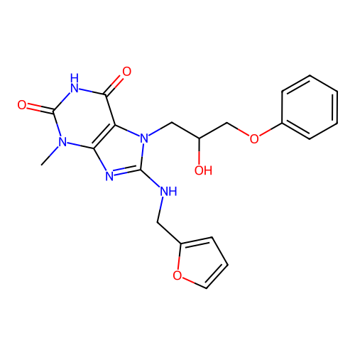 8-(Furan-2-ylmethylamino)-7-(2-hydroxy-3-phenoxypropyl)-3-methylpurine-2,6-dione structure