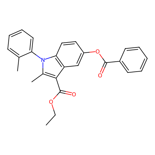 ethyl 5-(benzoyloxy)-2-methyl-1-(2-methylphenyl)-1H-indole-3-carboxylate structure
