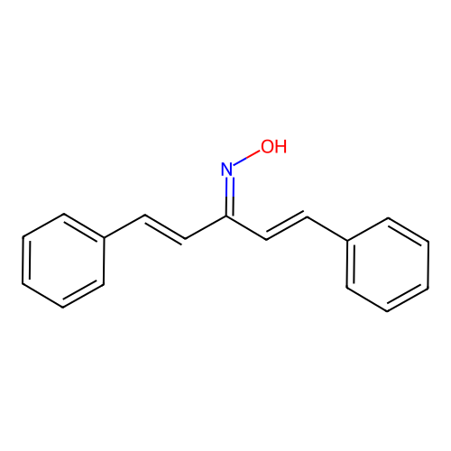 N-[(1E,4E)-1,5-diphenylpenta-1,4-dien-3-ylidene]hydroxylamine structure