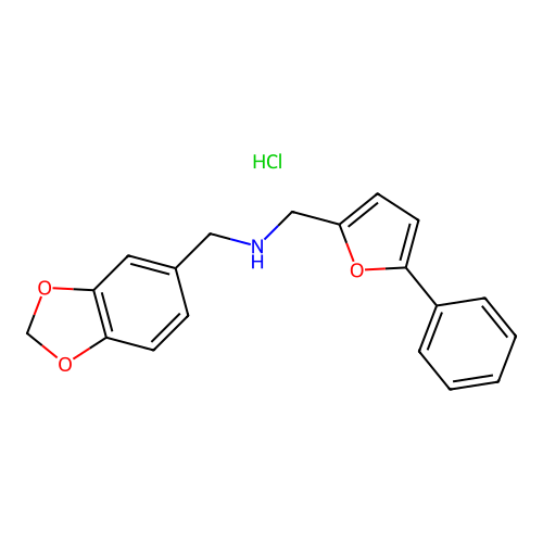 1-(1,3-benzodioxol-5-yl)-N-[(5-phenylfuran-2-yl)methyl]methanamine hydrochloride structure